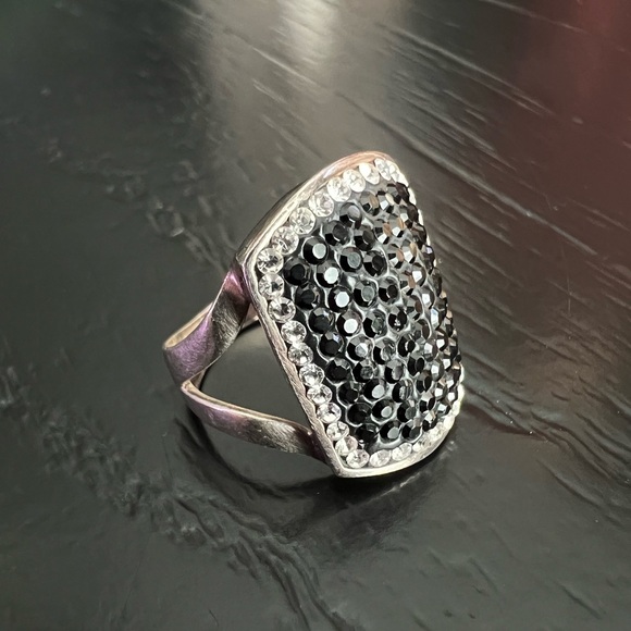Vintage multi gem Swarovski ring 925 - Picture 1 of 3